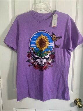 EARTHBOUND Purple Sunflower Skull Graphic Tee